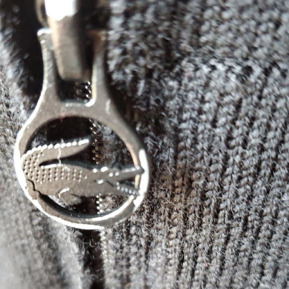 Lacoste Black Zip Up Sweater Wool Size 40 EURO - Picture 5 of 9